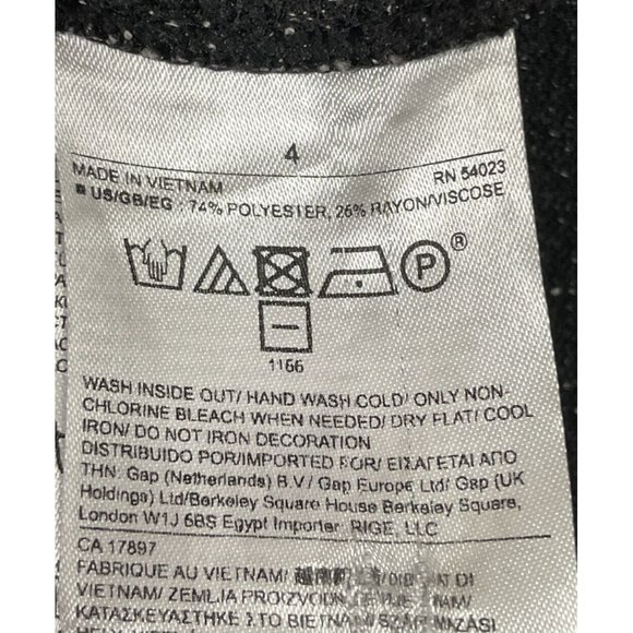 Banana Republic Black Gray Sequin Striped Tweed Sleeveless Top Size 4 - Picture 9 of 9